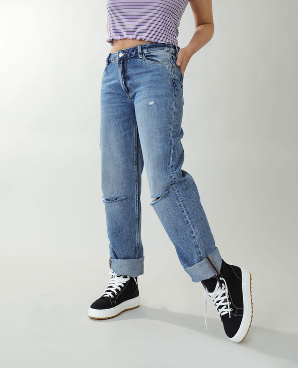 Jean straight high waist bleu - Pimkie