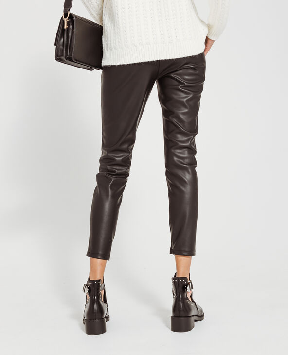 Pantalon en simili cuir noir - Pimkie