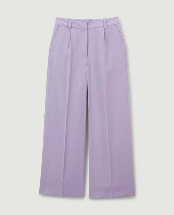Pantalon large en toile fluide lilas - Pimkie
