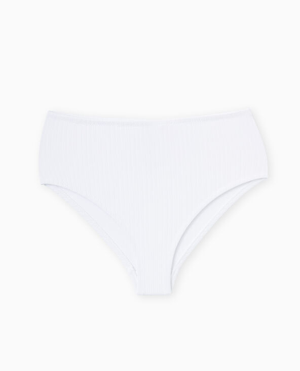 Bas de maillot de bain culotte haute blanc - Pimkie