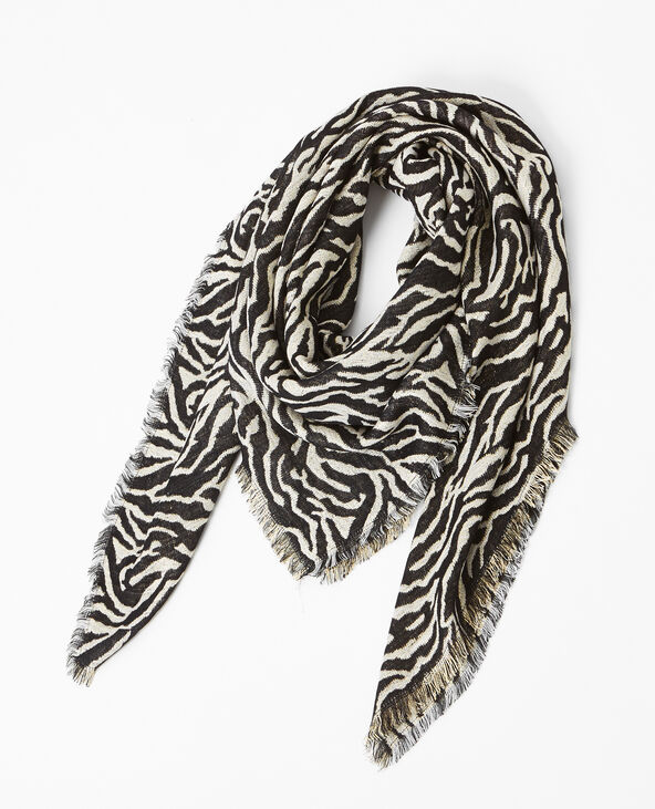 Foulard zébré lurex doré - Pimkie