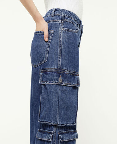 Jean cargo large multipoche bleu - Pimkie