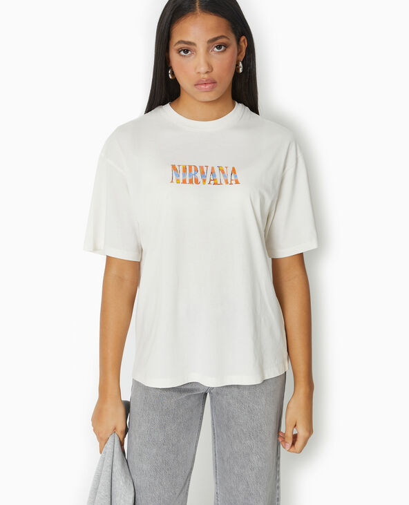 T-shirt oversize NIRVANA blanc - Pimkie