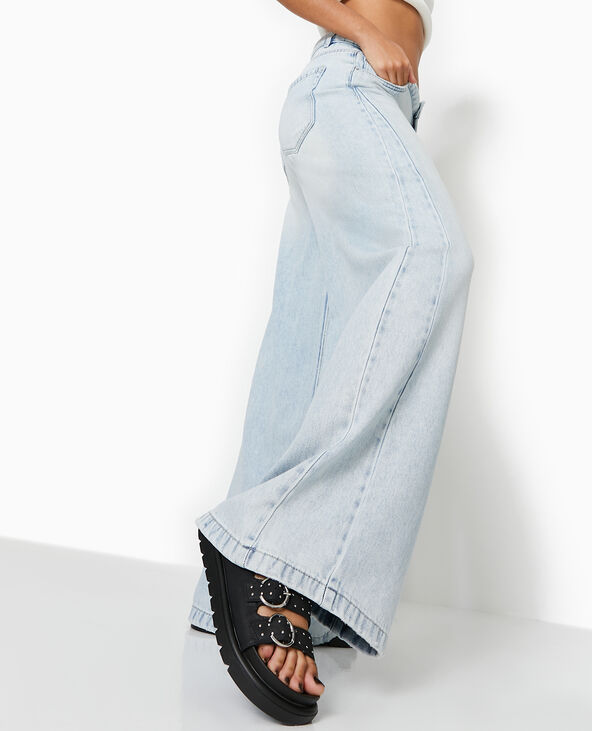 Jean wide ultra large taille basse bleu clair - Pimkie