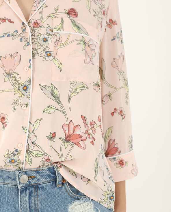 Chemise style pyjama fleurie rose clair - Pimkie