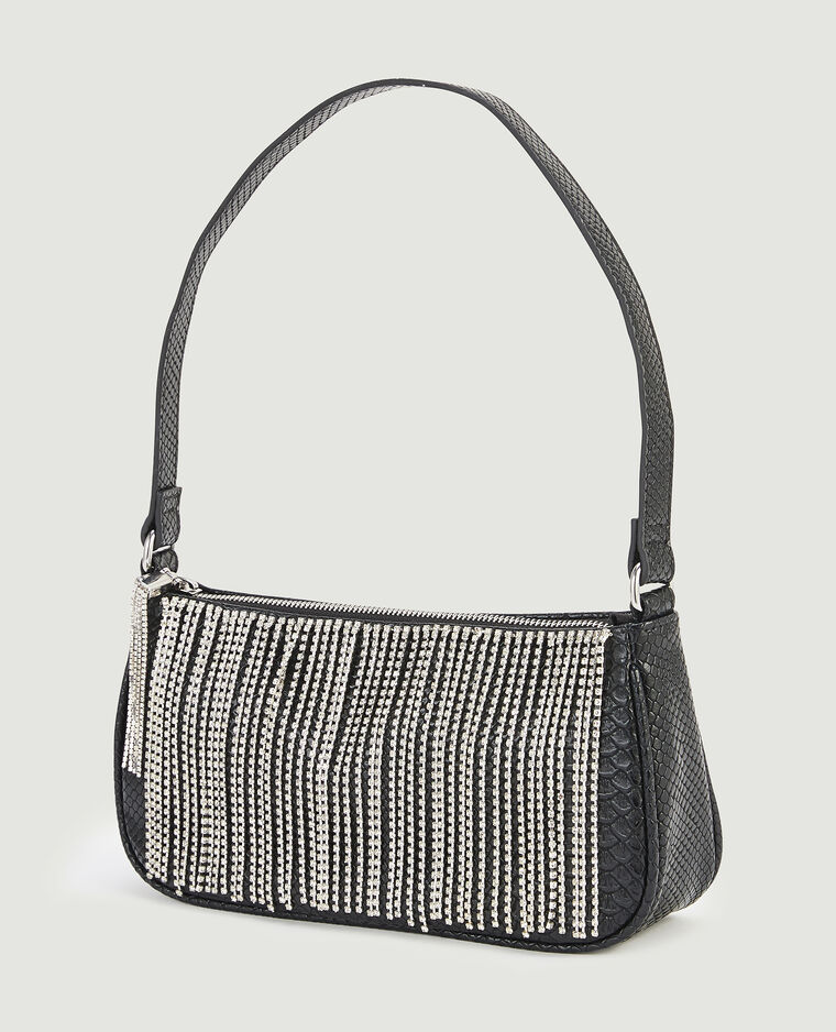 Sac baguette avec strass noir - Pimkie