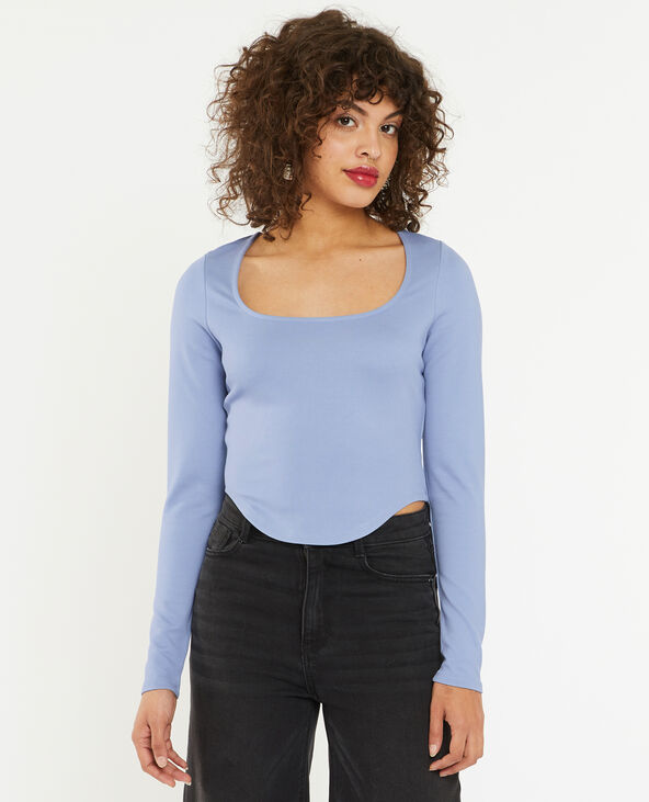 Top court manches longues bleu - Pimkie