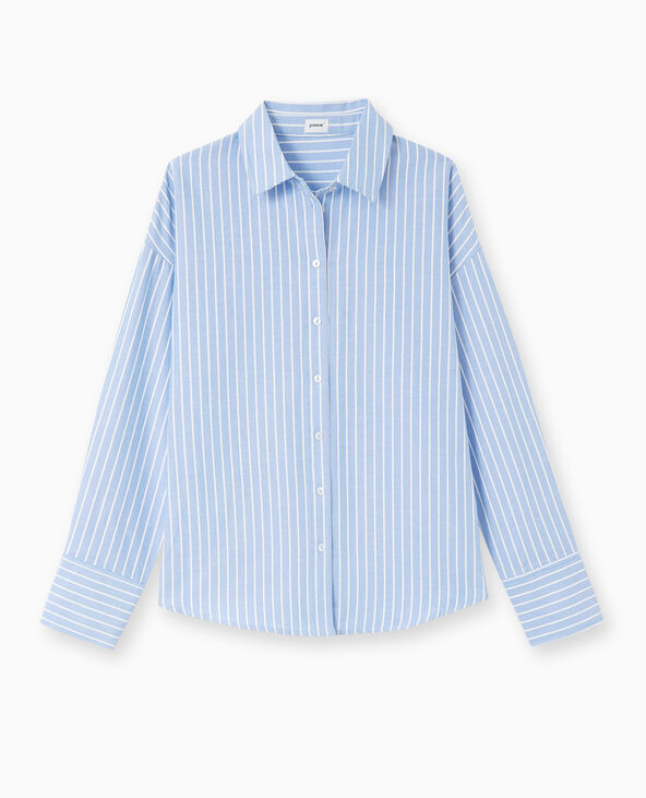 Chemise rayée ample et droite bleu - Pimkie
