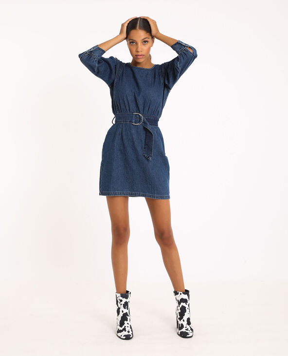 Robe en jean avec ceinture bleu - Pimkie