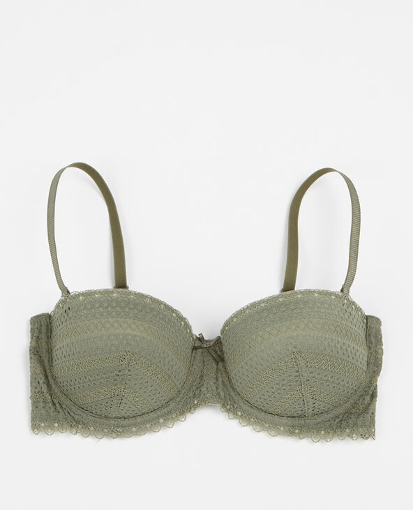 Soutien-gorge corbeille en dentelle vert de gris - Pimkie