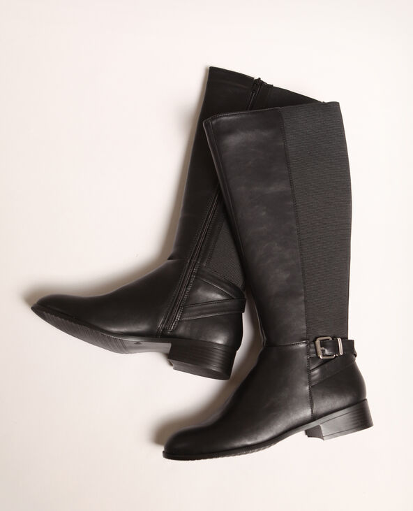 Bottes en simili cuir noir - Pimkie
