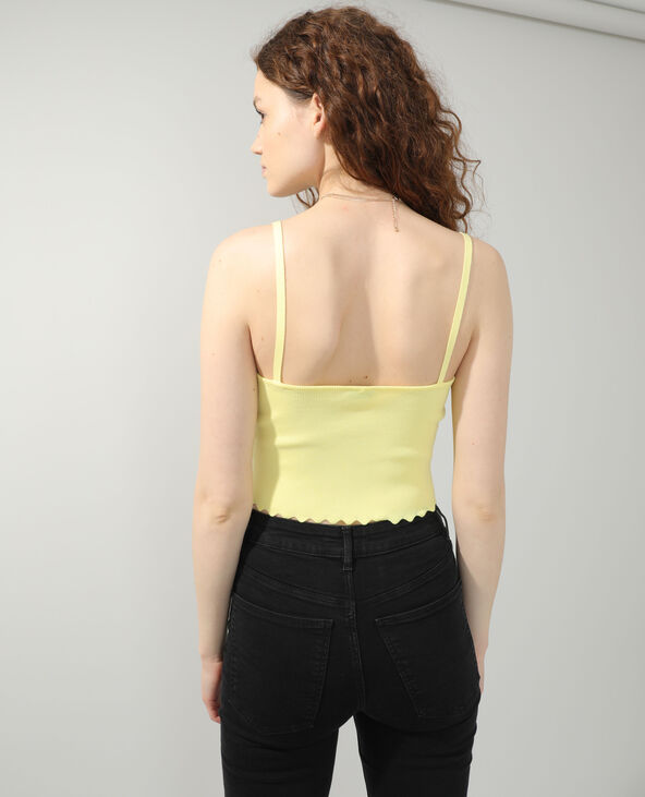 Crop top festonné jaune - Pimkie