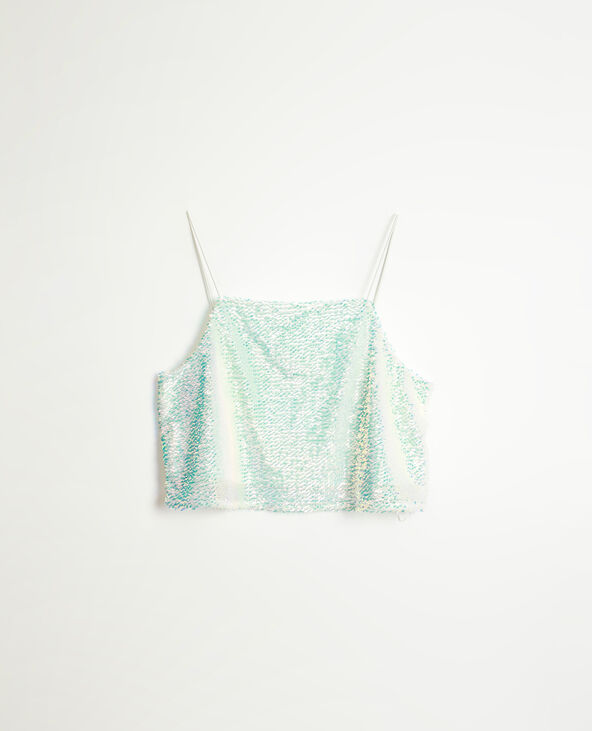 Top à sequins blanc - Pimkie