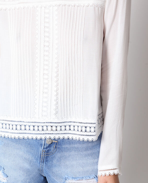 Chemisier à broderies blanc - Pimkie