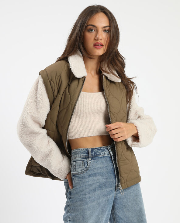 Veste matelassee bi matiere