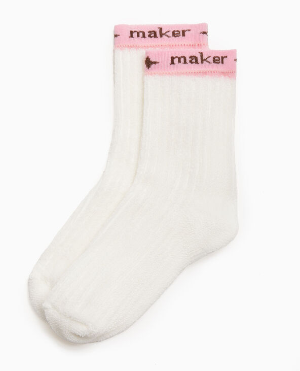 Paire de chaussettes en maille bouclette blanc - Pimkie
