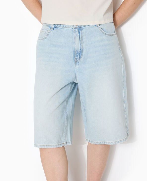 Bermuda en jean loose taille regular bleu clair - Pimkie