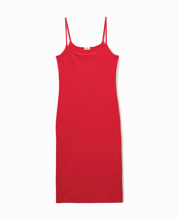 Robe midi avec fines bretelles rouge - Pimkie