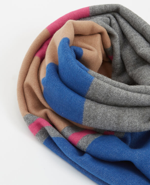 Echarpe à bandes colorées bleu marine - Pimkie