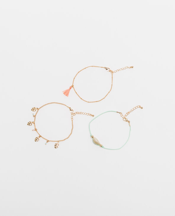 Lot de 3 bracelets de cheville doré - Pimkie