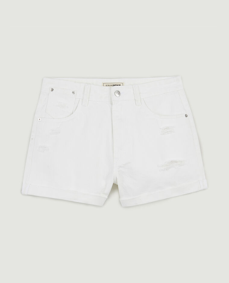 Short en jean usé blanc - Pimkie