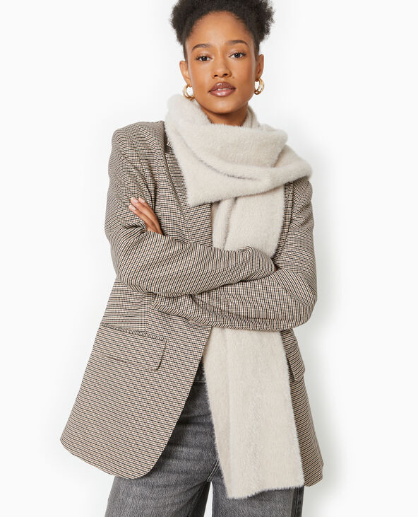 Echarpe en maille fluffy ultra douce beige - Pimkie