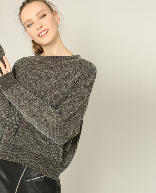 Pull femme maille chenille clearance
