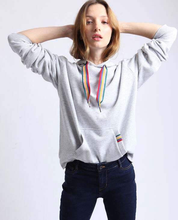 Sweat à capuche coloré gris chiné - Pimkie