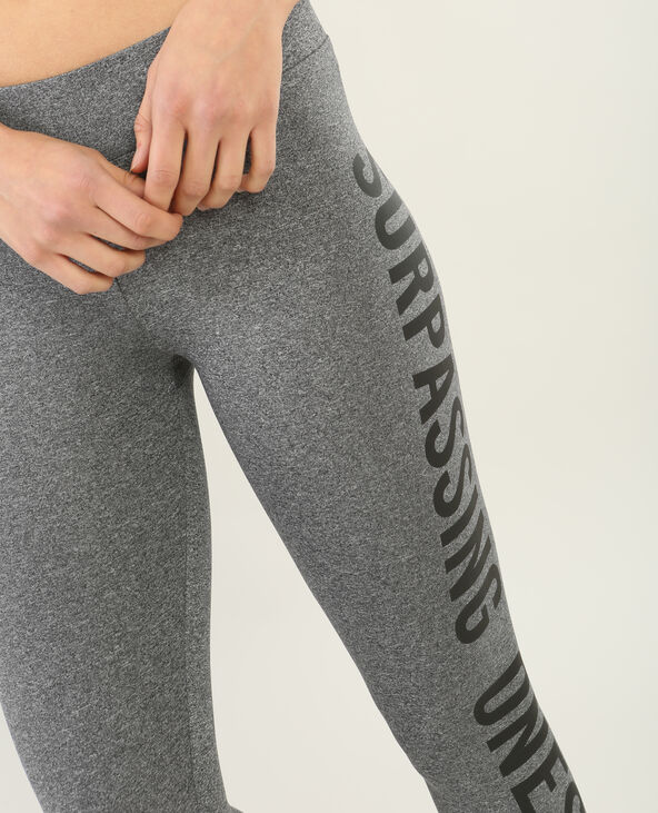 Legging sport à message gris chiné - Pimkie