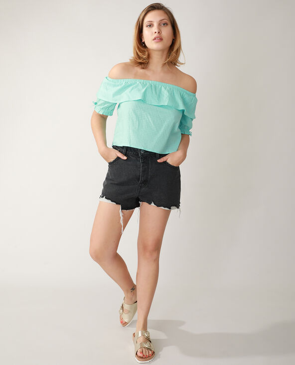 Top Vichy bleu turquoise - Pimkie