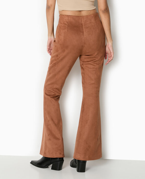 Pantalon flare en suédine camel - Pimkie
