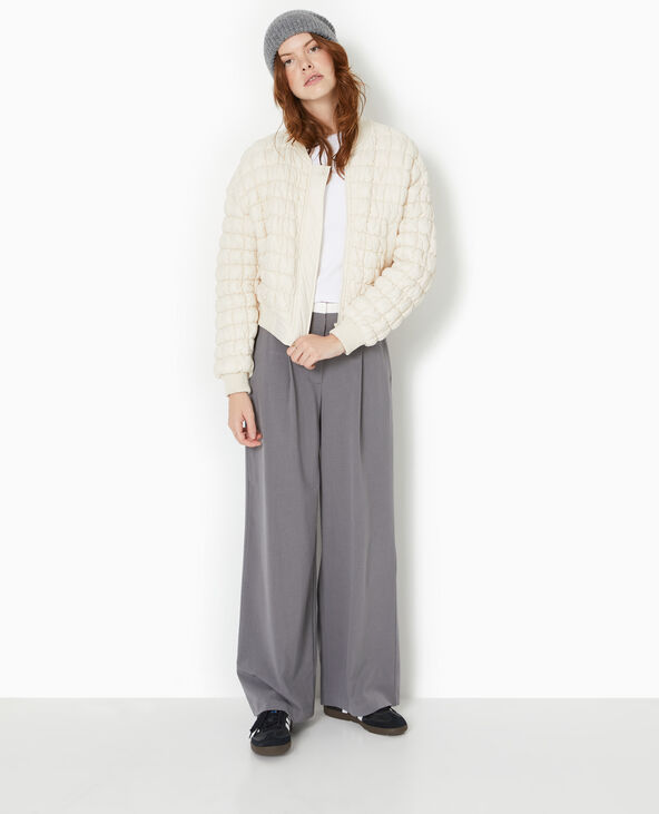 Blouson matelassé forme bomber blanc - Pimkie
