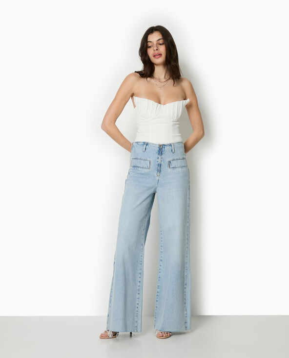 Top bustier avec balconnets coquillages blanc - Pimkie