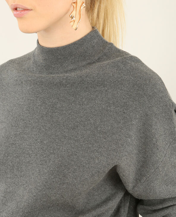 Pull col montant gris chiné - Pimkie