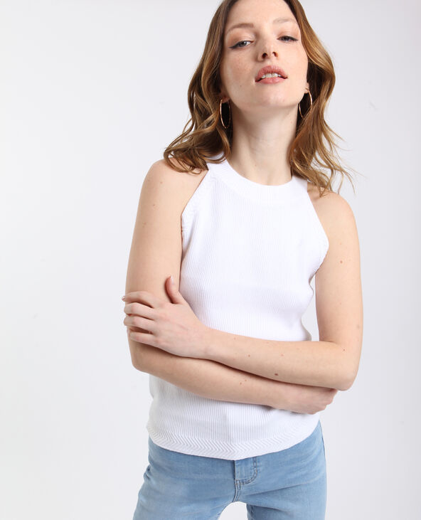 Cropped top côtelé blanc - Pimkie