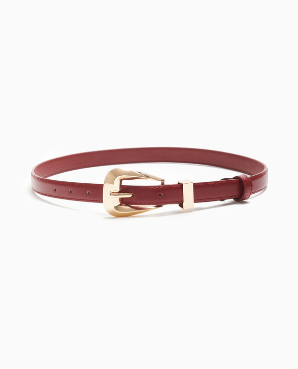 Ceinture fine en simili cuir bordeaux - Pimkie
