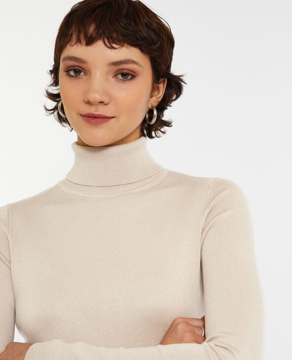 Pull à col roulé beige - Pimkie