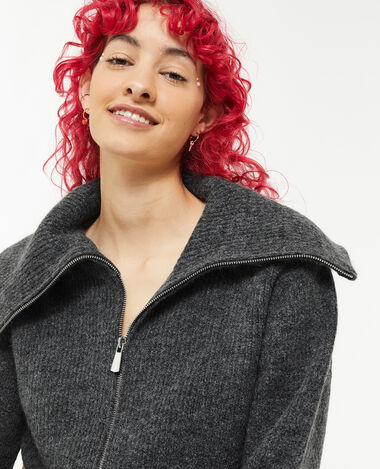 Gilet zippé col camionneur gris foncé - Pimkie