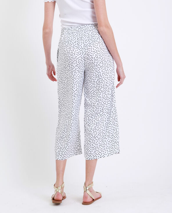Pantalon fluide à pois blanc - Pimkie