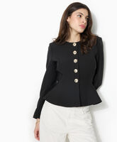 Veste peplum avec boutons fantaisie
