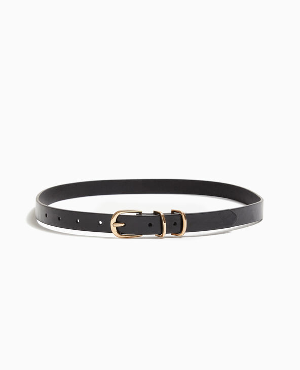 Ceinture fine avec boucle dorée noir - Pimkie