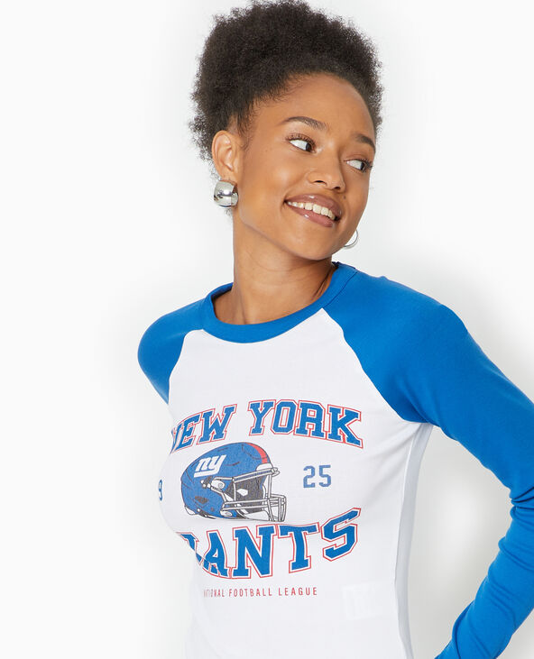 T-shirt manches longues raglans avec print devant blanc - Pimkie