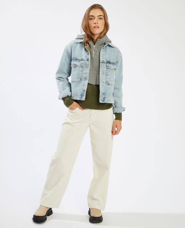Col tricot zippé gris chiné - Pimkie