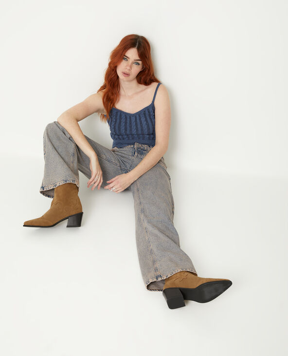 Jean wide taille basse gris clair - Pimkie