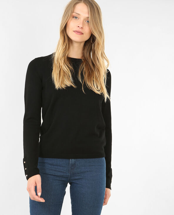 Pull à pressions noir - Pimkie