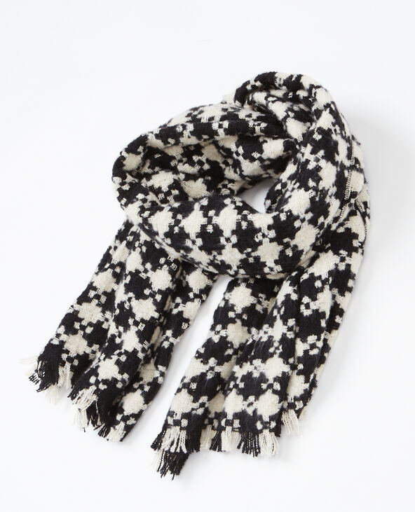 Echarpe plaid pied de poule noir - Pimkie