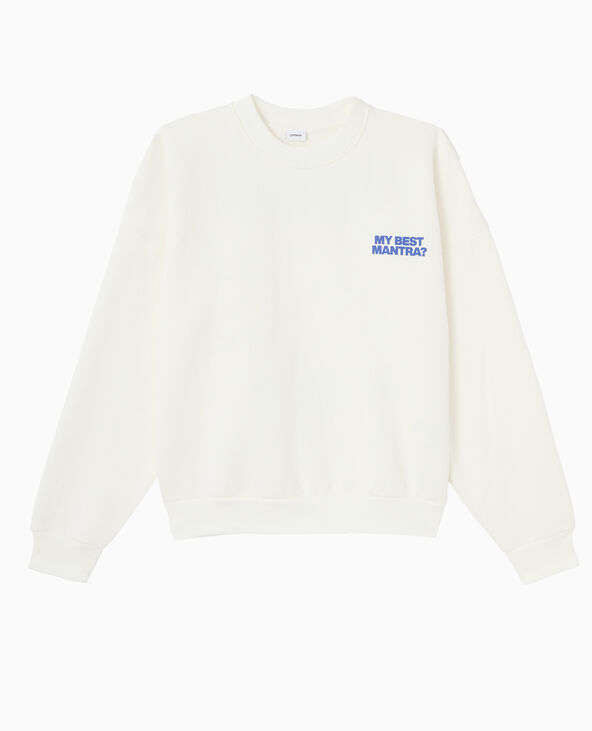 Sweat oversize avec print poitrine et dos  blanc - Pimkie