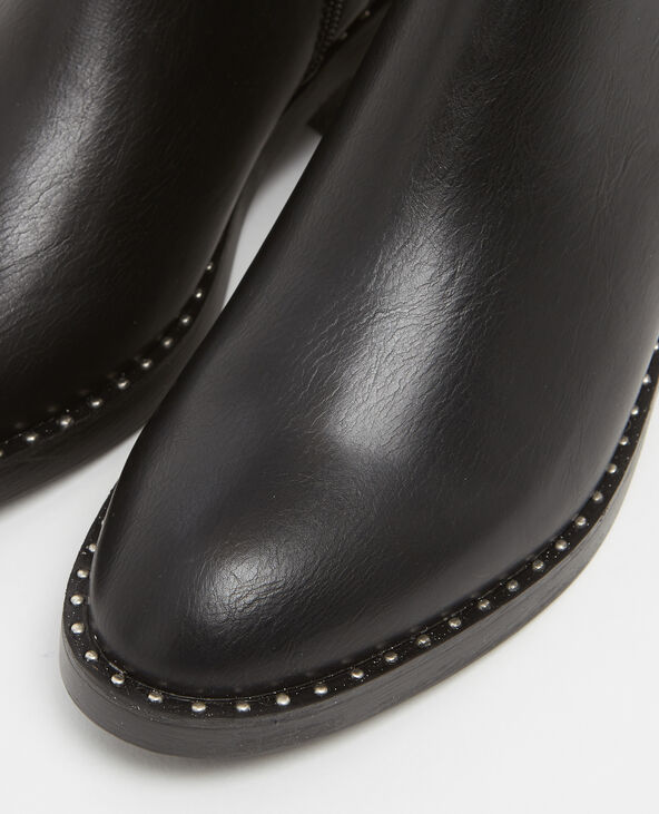 Bottines en simili cuir noir - Pimkie