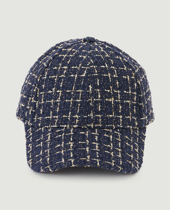 Casquette tweed et lurex bleu marine - Pimkie