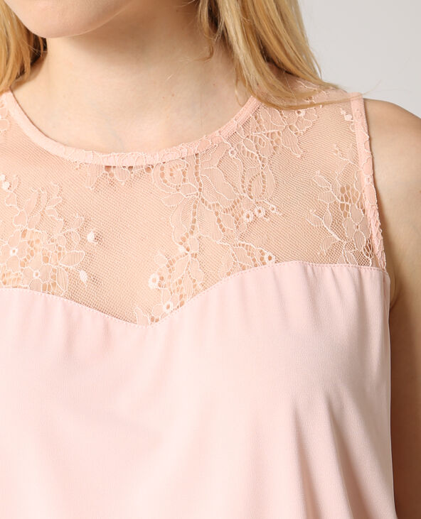 Top en dentelle rose clair - Pimkie